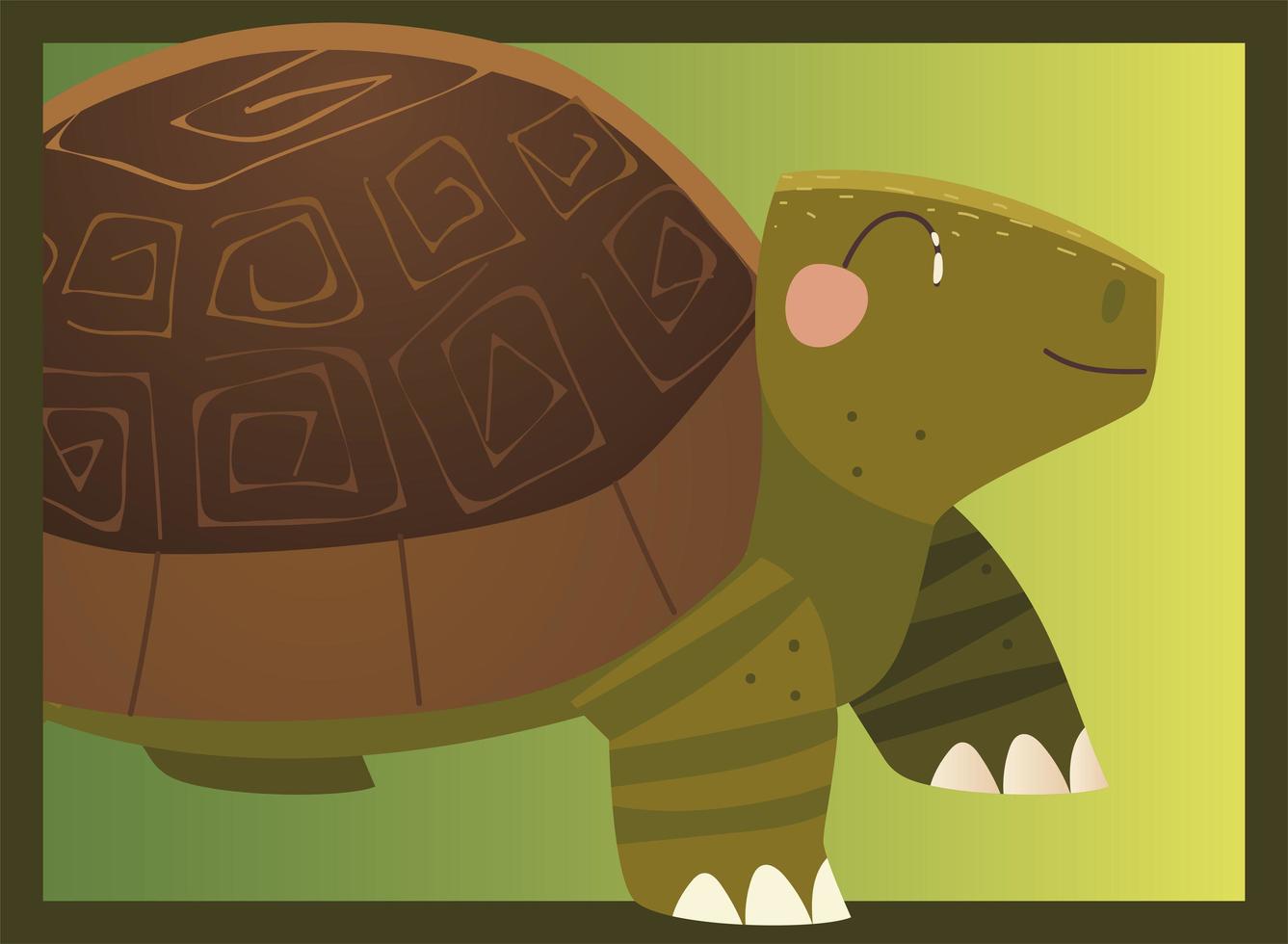 süße Schildkröte Cartoon Tier tropische Tierwelt vektor