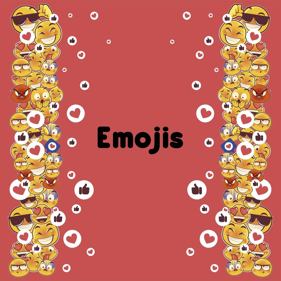Emoji steht lustige Emoticons Cartoon Ausdrücke Hintergrund vektor