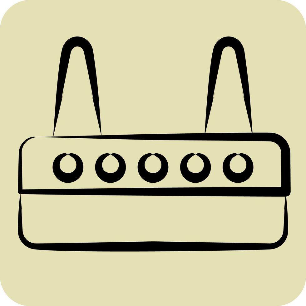 Symbol Modem. verbunden zu Computer Symbol. Hand gezeichnet Stil. einfach Design editierbar. einfach Illustration vektor