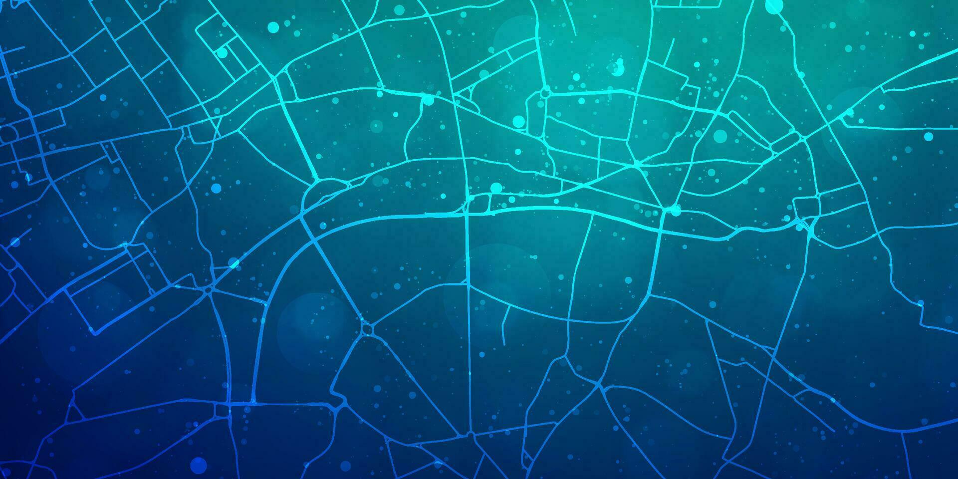 Digital Technologie Internet Netzwerk Geschwindigkeit Verbindung Blau Grün Hintergrund, Cyber Nano Information, abstrakt Kommunikation, Innovation Zukunft Technik Daten, ai groß Daten Linien Punkte, Illustration Vektor 3d