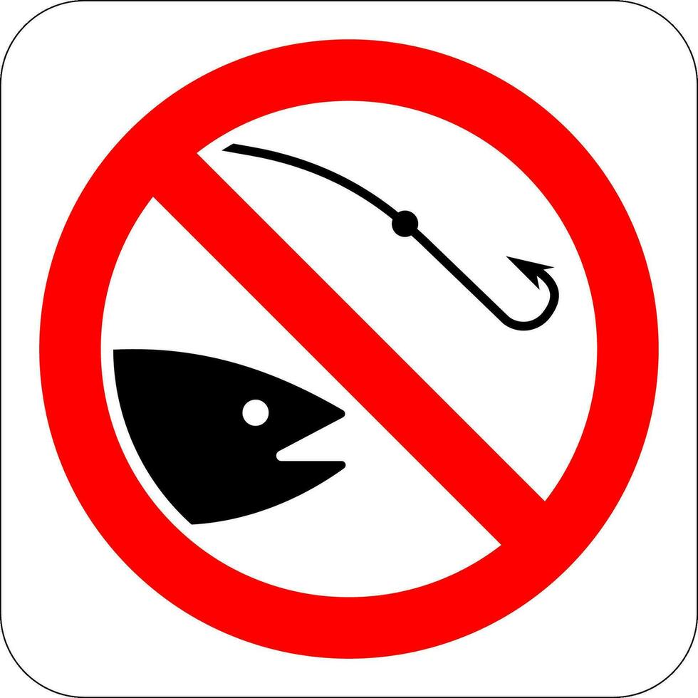 Nej fiske tecken Nej fiske vektor