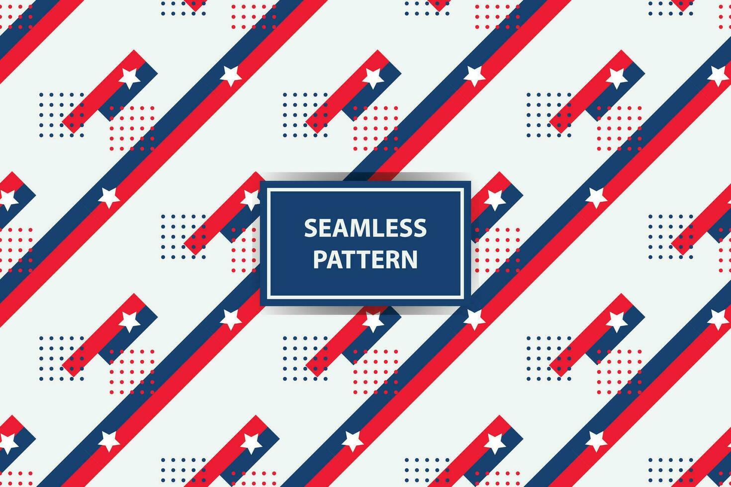 amerikan stil sömlös mönster. sömlös USA flagga skriva ut för omslag papper, sport textil, kläder. röd, blå och vit grunge prydnad. vektor