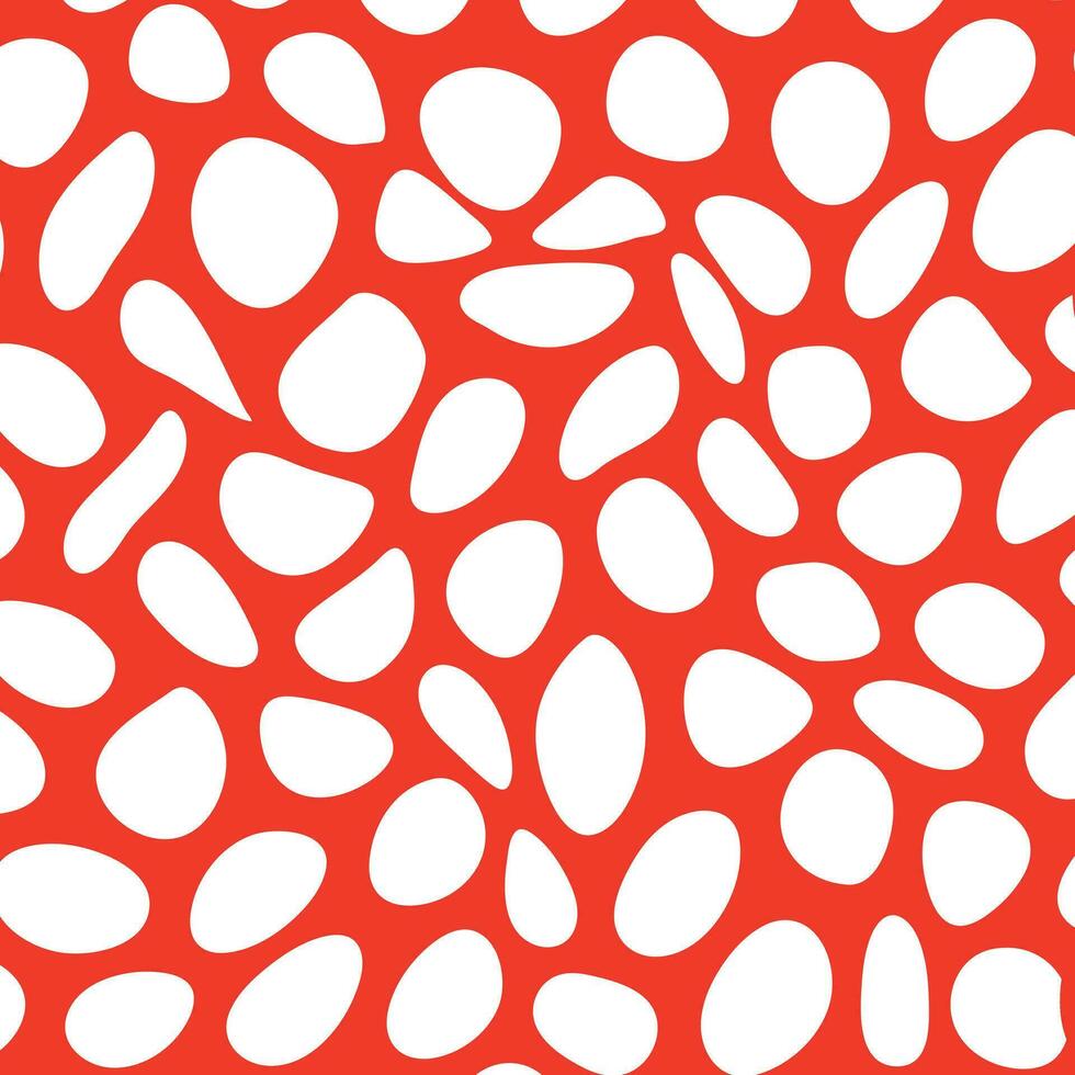 modern einfach abstrakt wellig Weiß Farbe groß Polka Punkt Kreis verzerren Muster auf rot Farbe Hintergrund vektor