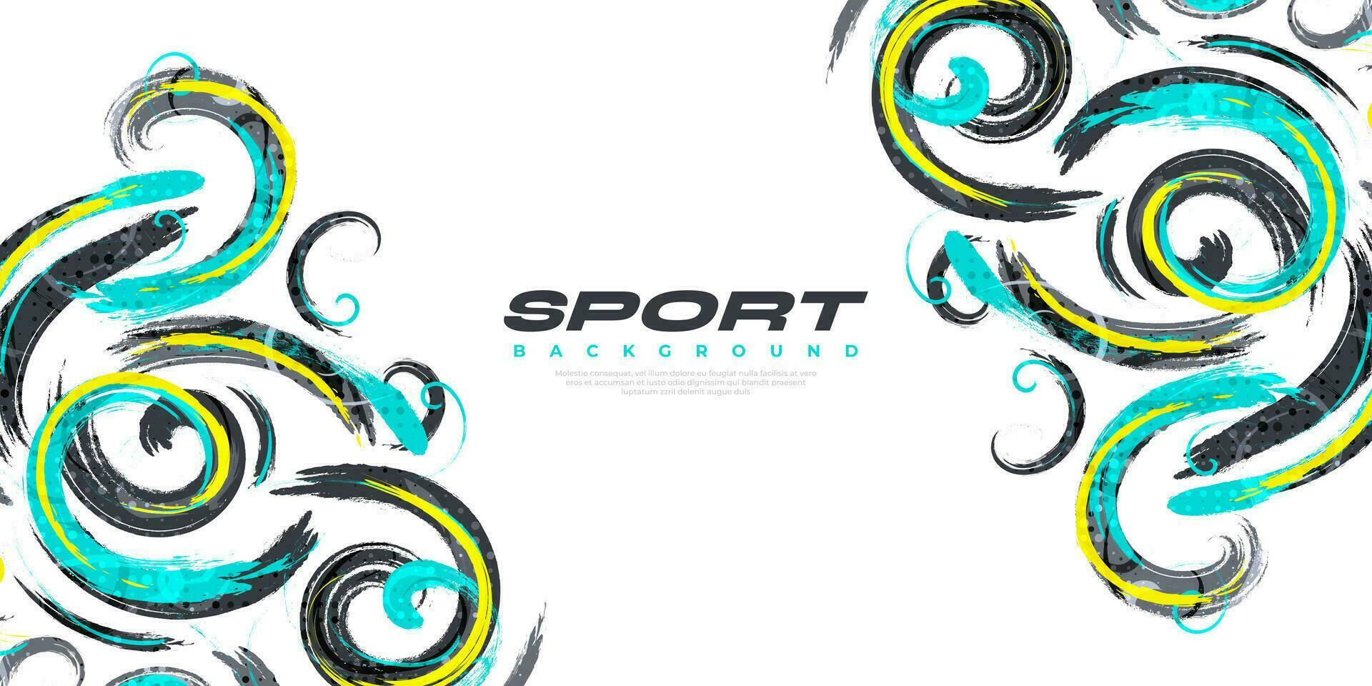 abstrakt Bürste Hintergrund mit sportlich Stil und Halbton Wirkung. Bürste Schlaganfall Illustration zum Banner, Poster, oder Sport Hintergrund. kratzen und Textur Elemente zum Design vektor