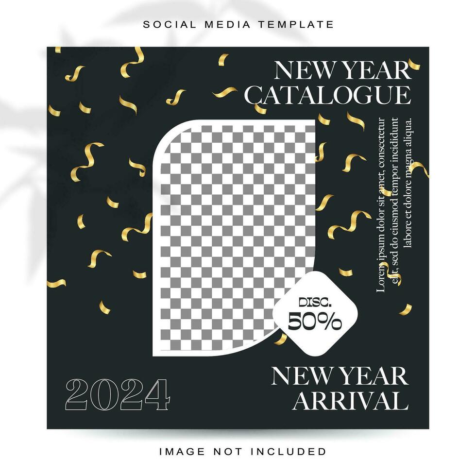Neu Jahr Konzept Sozial Medien Post Vorlage vektor