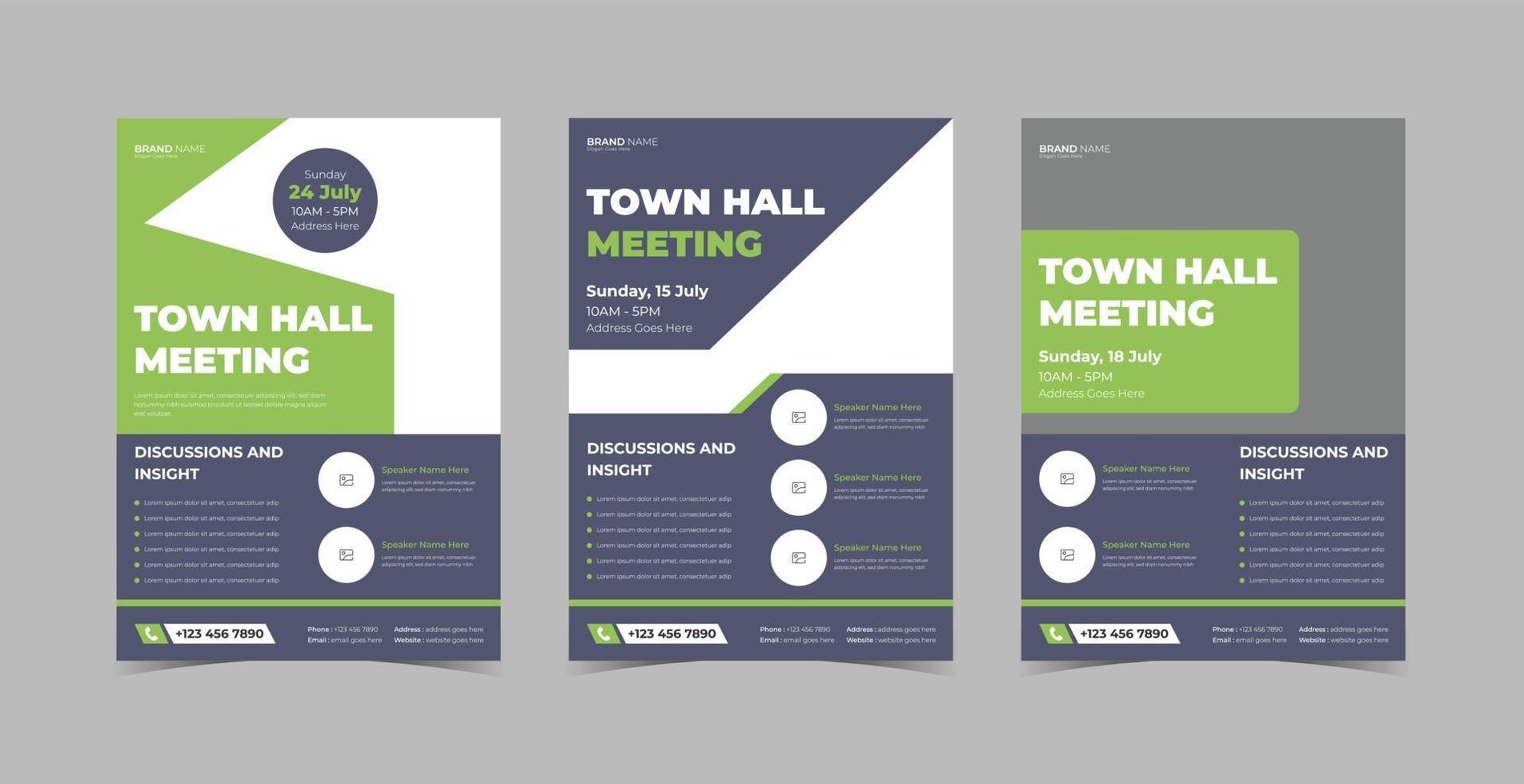 townhall meeting flyer design mall bunt vektor