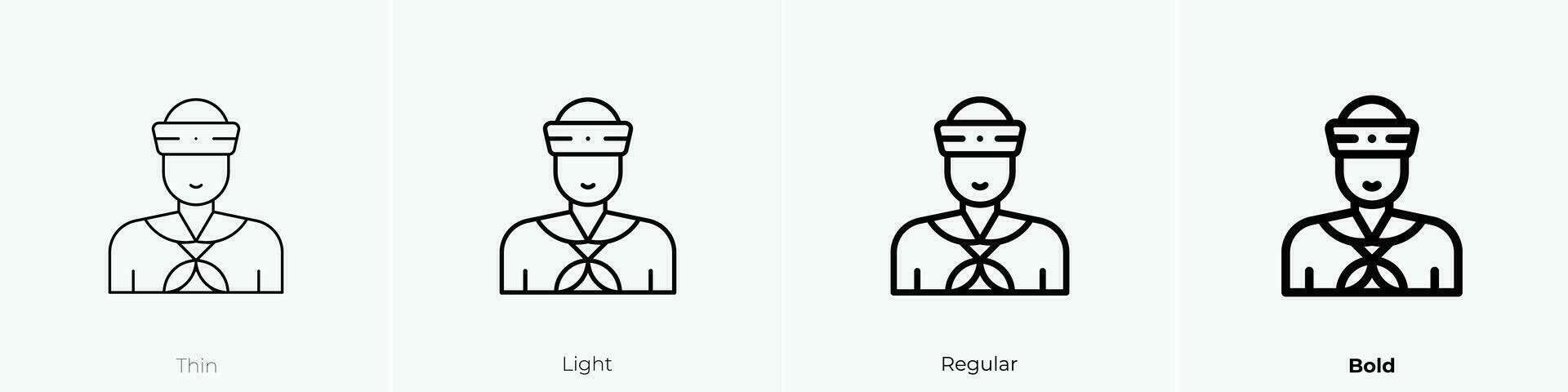 Matrose Symbol. dünn, Licht, regulär und Fett gedruckt Stil Design isoliert auf Weiß Hintergrund vektor