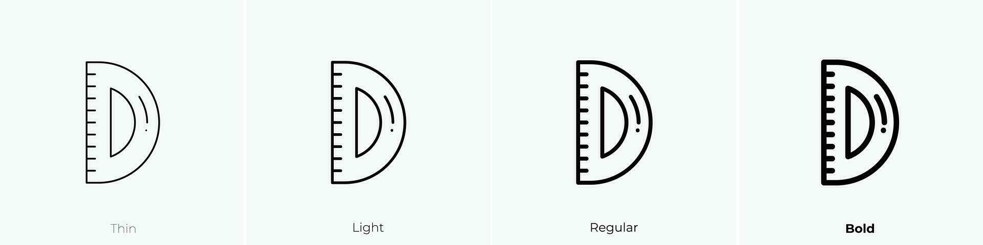 Regel Symbol. dünn, Licht, regulär und Fett gedruckt Stil Design isoliert auf Weiß Hintergrund vektor