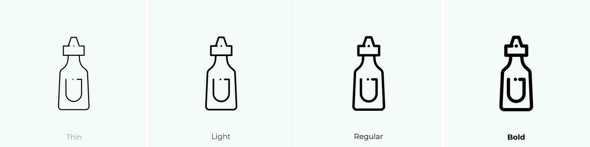 Soße Symbol. dünn, Licht, regulär und Fett gedruckt Stil Design isoliert auf Weiß Hintergrund vektor