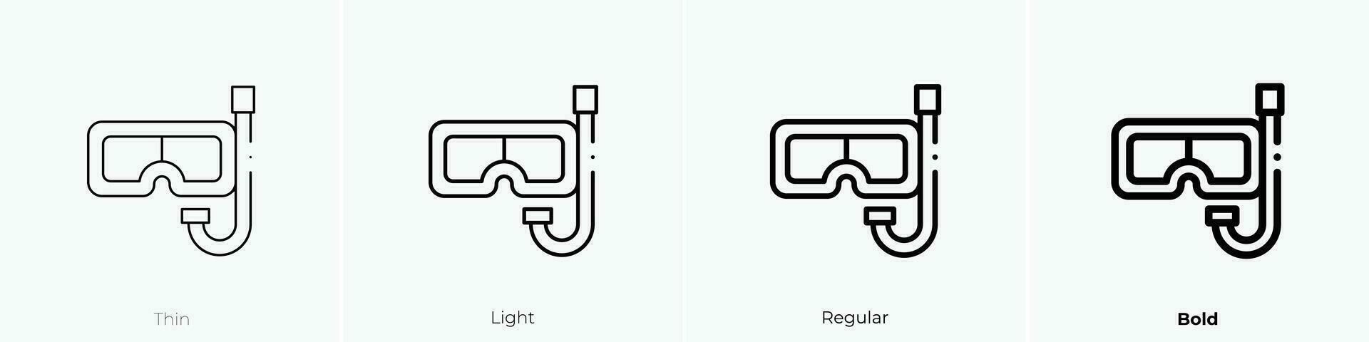 dykning dykning ikon. tunn, ljus, regelbunden och djärv stil design isolerat på vit bakgrund vektor