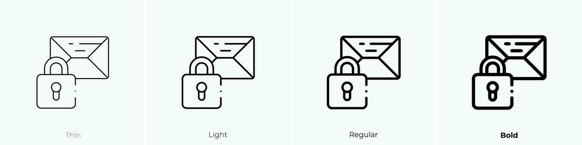 sichern Symbol. dünn, Licht, regulär und Fett gedruckt Stil Design isoliert auf Weiß Hintergrund vektor