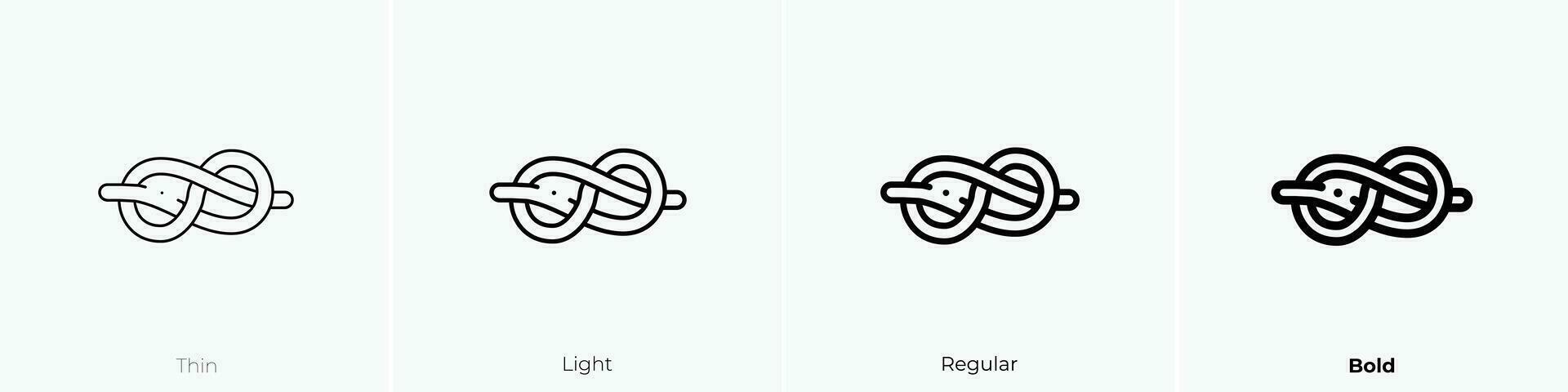 Meer Knoten Symbol. dünn, Licht, regulär und Fett gedruckt Stil Design isoliert auf Weiß Hintergrund vektor