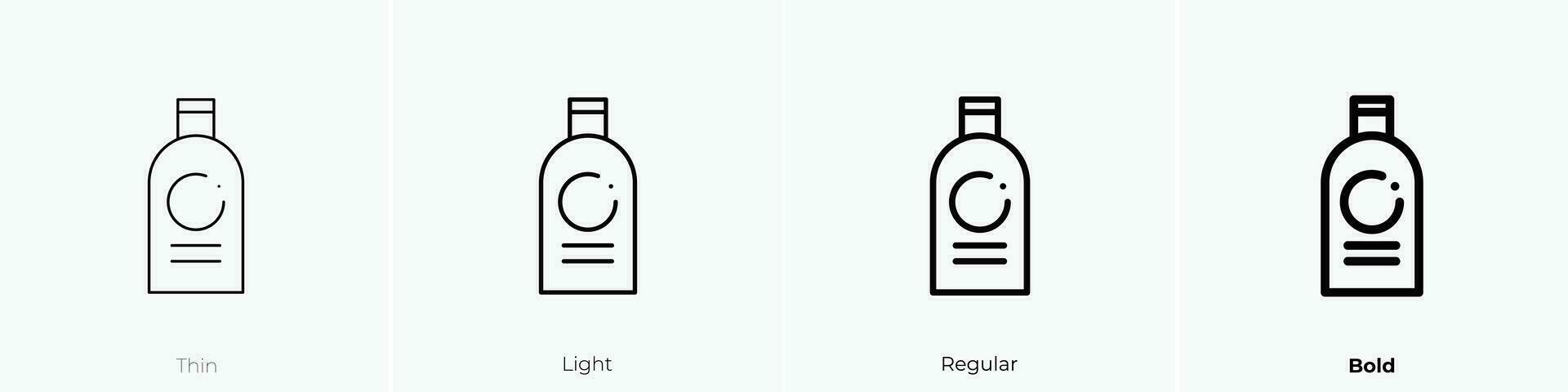 Shampoo Symbol. dünn, Licht, regulär und Fett gedruckt Stil Design isoliert auf Weiß Hintergrund vektor