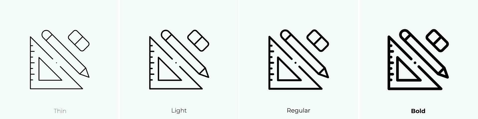 einstellen Platz Symbol. dünn, Licht, regulär und Fett gedruckt Stil Design isoliert auf Weiß Hintergrund vektor