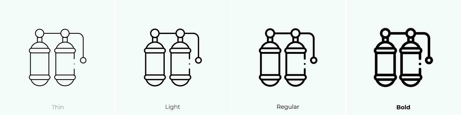 Tauchen Symbol. dünn, Licht, regulär und Fett gedruckt Stil Design isoliert auf Weiß Hintergrund vektor