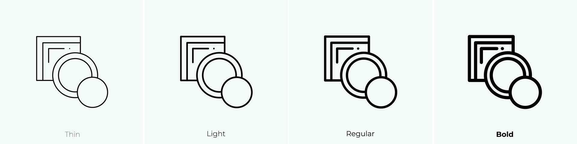 Formen Symbol. dünn, Licht, regulär und Fett gedruckt Stil Design isoliert auf Weiß Hintergrund vektor