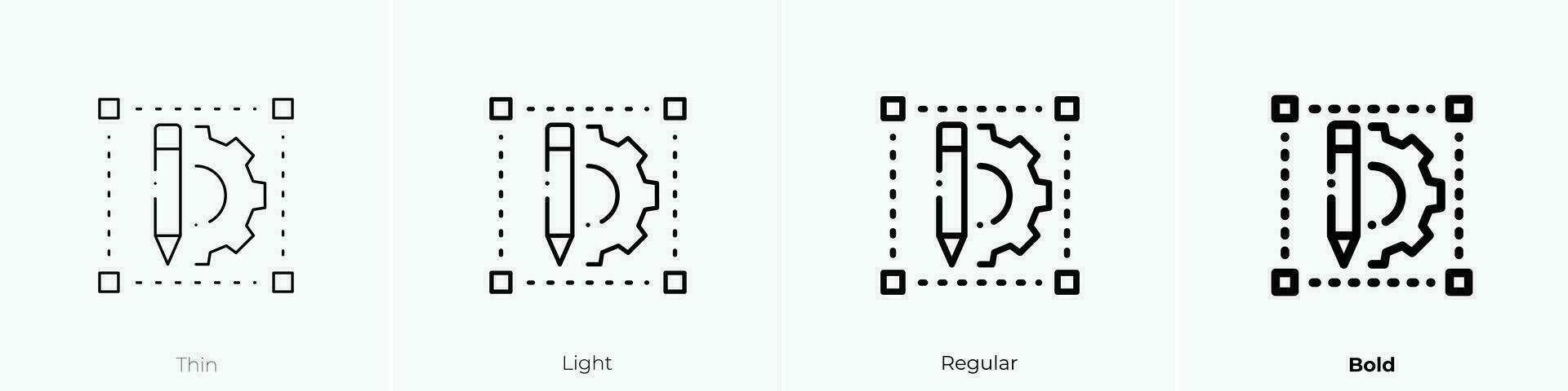 Rahmen Symbol. dünn, Licht, regulär und Fett gedruckt Stil Design isoliert auf Weiß Hintergrund vektor