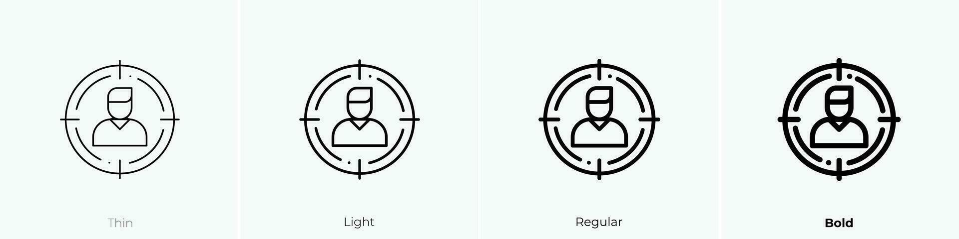 Auswahl Symbol. dünn, Licht, regulär und Fett gedruckt Stil Design isoliert auf Weiß Hintergrund vektor