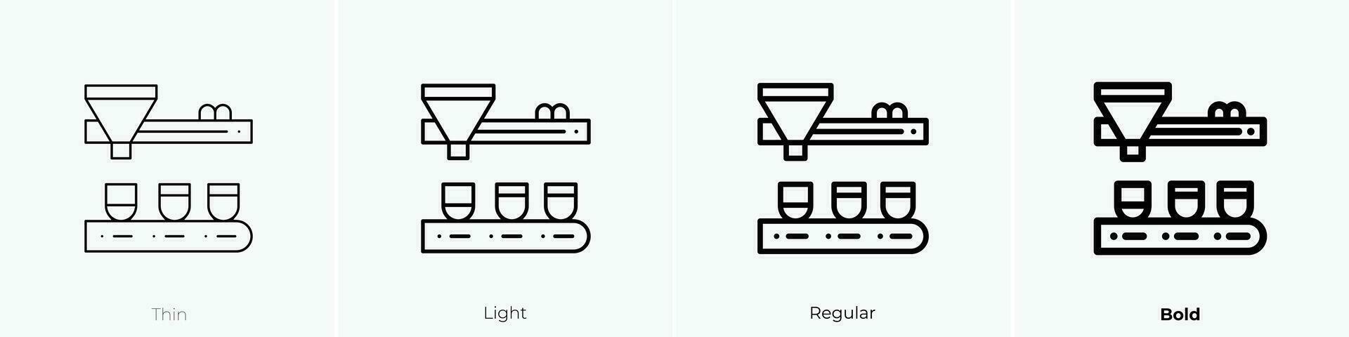 Roboter Arm Symbol. dünn, Licht, regulär und Fett gedruckt Stil Design isoliert auf Weiß Hintergrund vektor