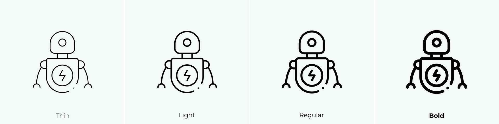 robot ikon. tunn, ljus, regelbunden och djärv stil design isolerat på vit bakgrund vektor