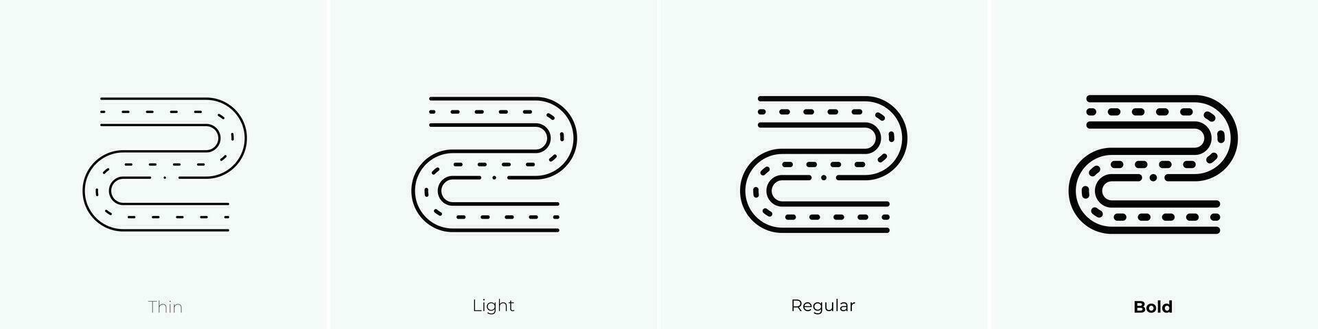 Straße Symbol. dünn, Licht, regulär und Fett gedruckt Stil Design isoliert auf Weiß Hintergrund vektor