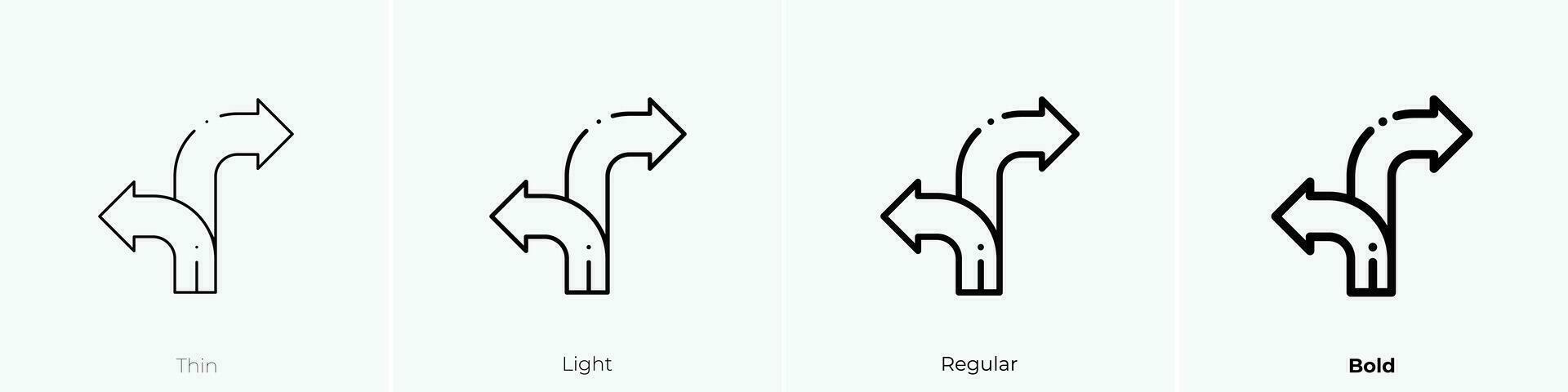 Straße Zeichen Symbol. dünn, Licht, regulär und Fett gedruckt Stil Design isoliert auf Weiß Hintergrund vektor