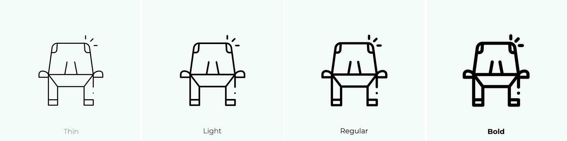 rätt tecken ikon. tunn, ljus, regelbunden och djärv stil design isolerat på vit bakgrund vektor