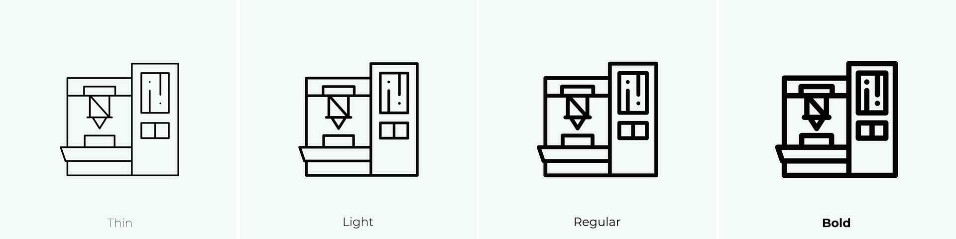 robot ärm ikon. tunn, ljus, regelbunden och djärv stil design isolerat på vit bakgrund vektor