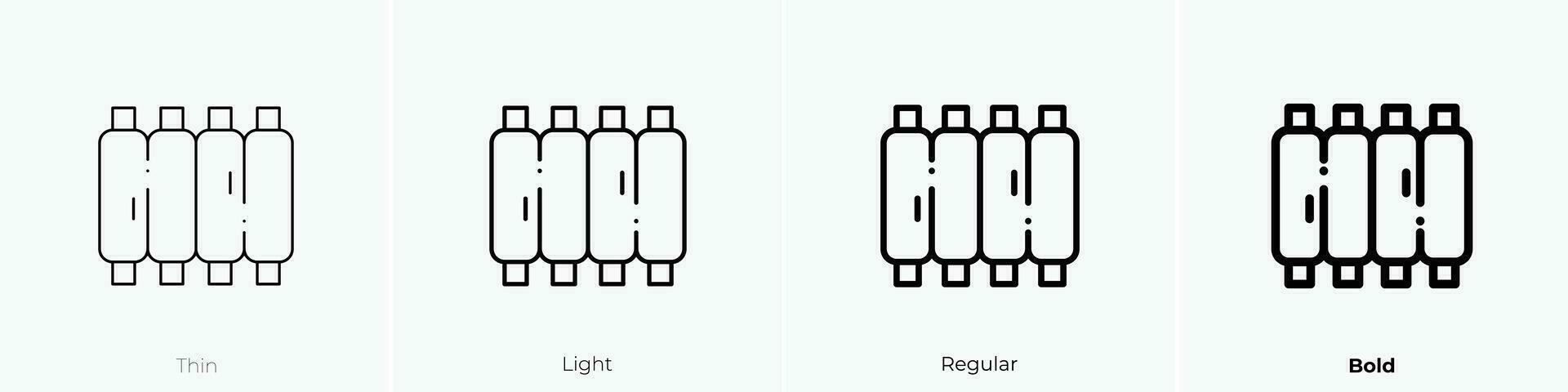 Rippen Symbol. dünn, Licht, regulär und Fett gedruckt Stil Design isoliert auf Weiß Hintergrund vektor