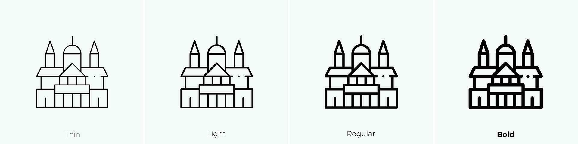 königlich albert Halle Symbol. dünn, Licht, regulär und Fett gedruckt Stil Design isoliert auf Weiß Hintergrund vektor