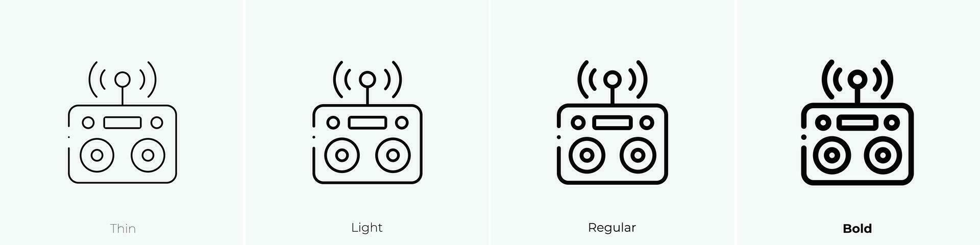 Fernbedienung Steuerung Symbol. dünn, Licht, regulär und Fett gedruckt Stil Design isoliert auf Weiß Hintergrund vektor