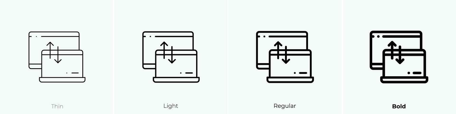 mottaglig ikon. tunn, ljus, regelbunden och djärv stil design isolerat på vit bakgrund vektor