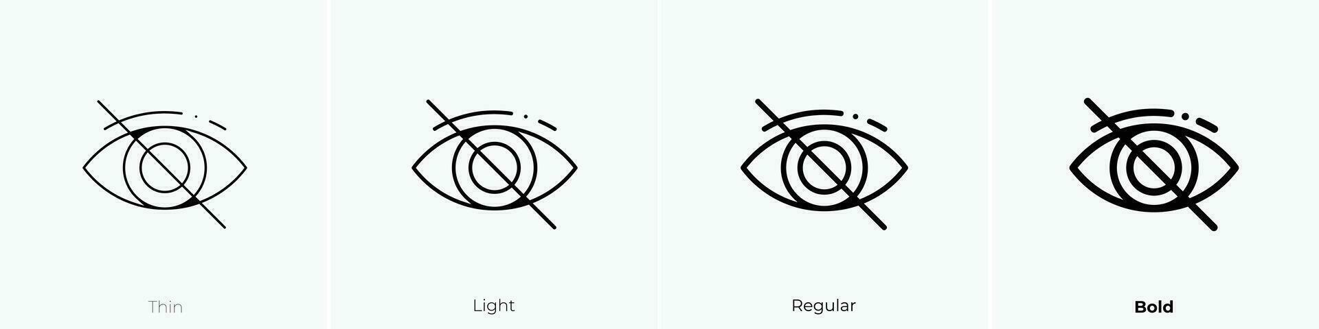 röd öga ikon. tunn, ljus, regelbunden och djärv stil design isolerat på vit bakgrund vektor