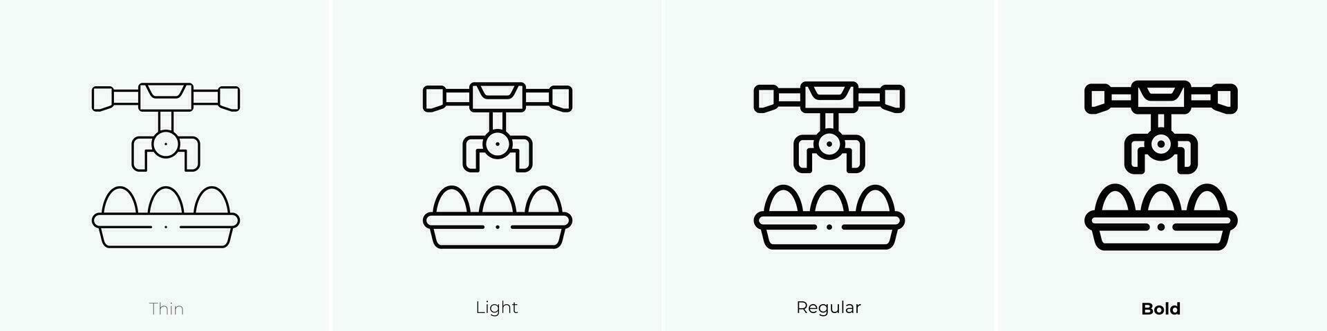 robot ärm ikon. tunn, ljus, regelbunden och djärv stil design isolerat på vit bakgrund vektor