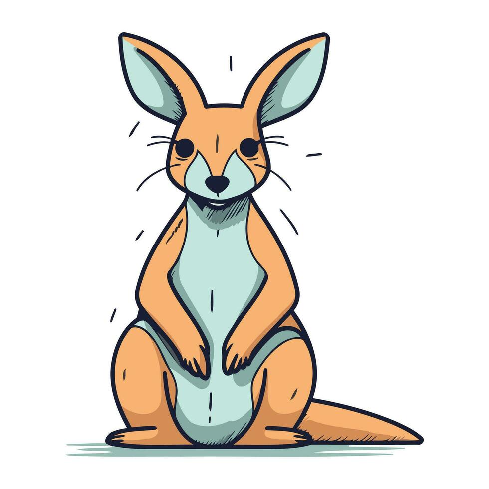 känguru tecknad serie. vektor illustration av söt känguru.