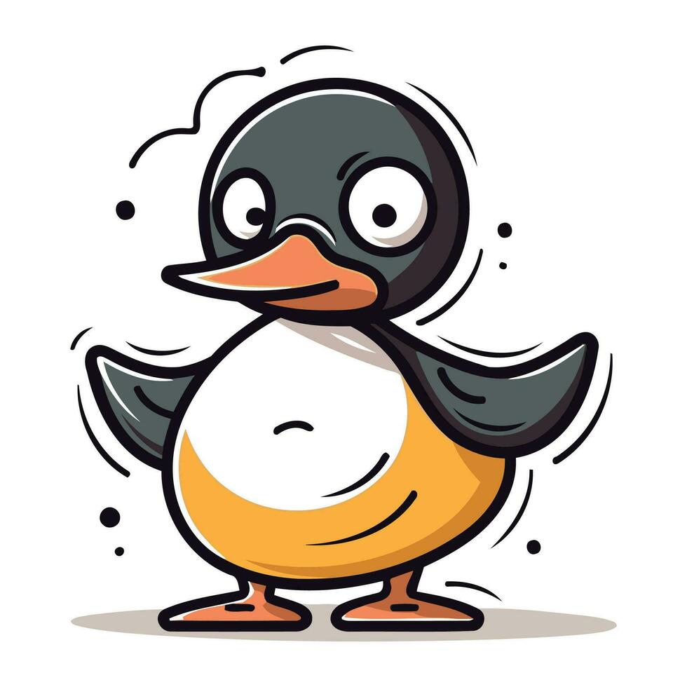 Karikatur Pinguin Vektor Illustration. süß Karikatur Pinguin.