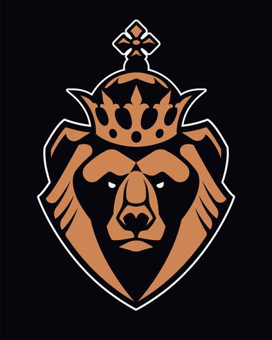 Bär i Crown Mascot Vector Icon