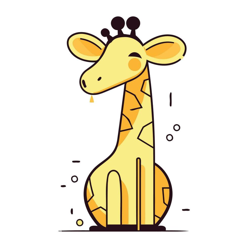 söt giraff i platt stil. vektor illustration för din design