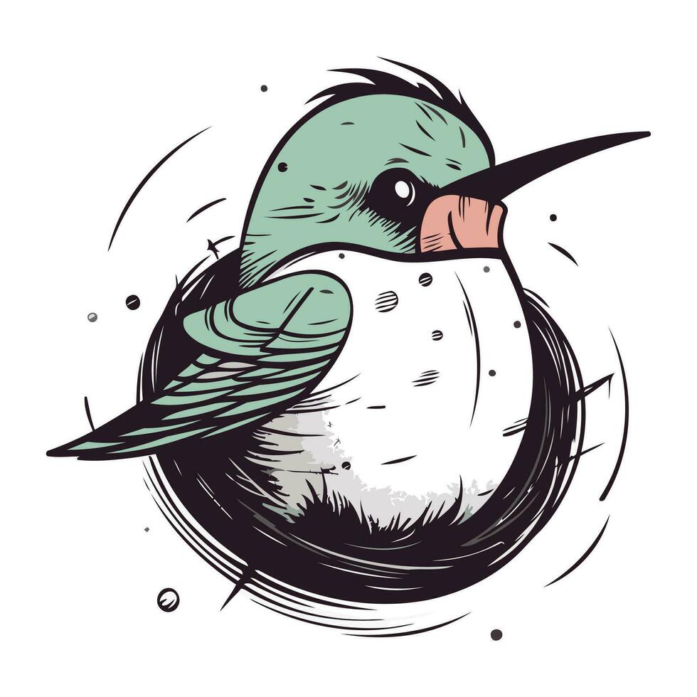 Kolibri im das bilden von ein Kreis. Vektor Illustration.