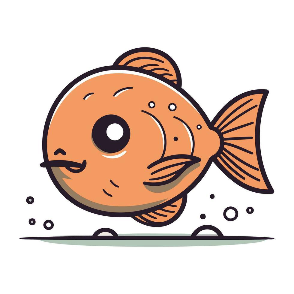 tecknad serie fisk. vektor illustration av en söt tecknad serie fisk karaktär.