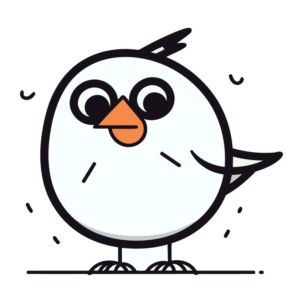 söt liten pingvin fågel tecknad serie vektor illustration grafisk design klotter