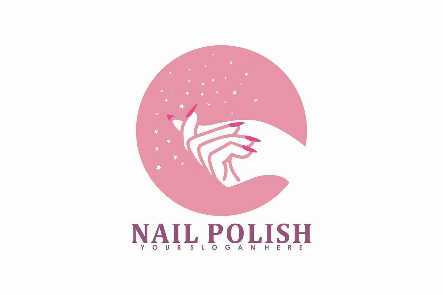 nagel salong logotyp design vektor med kreativ nagel putsa skönhet