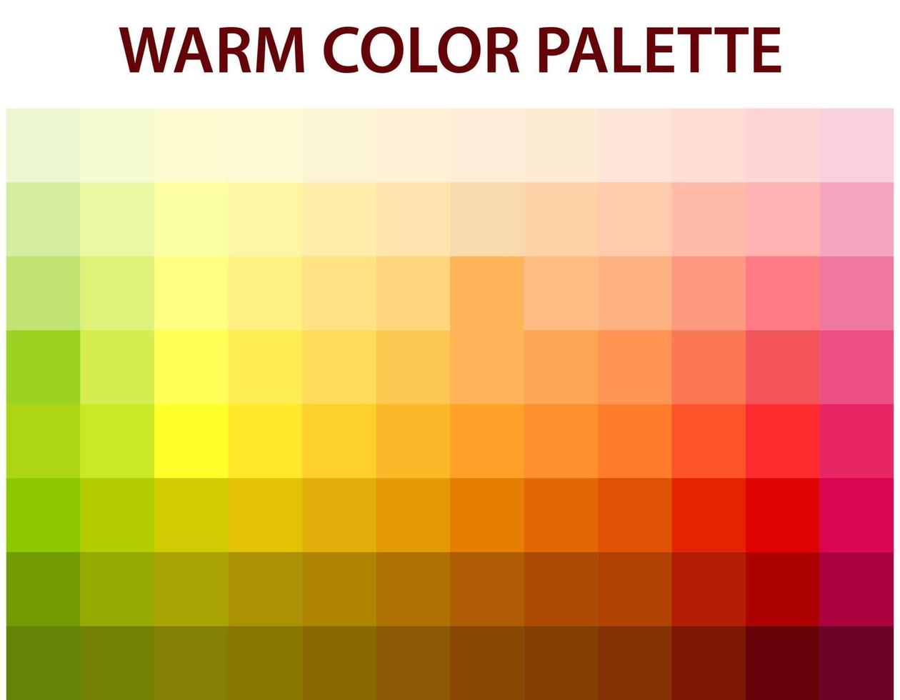 Vektorgrafik der warmen Farbpalette. abstrakte farbige Palettenanleitung. vektor