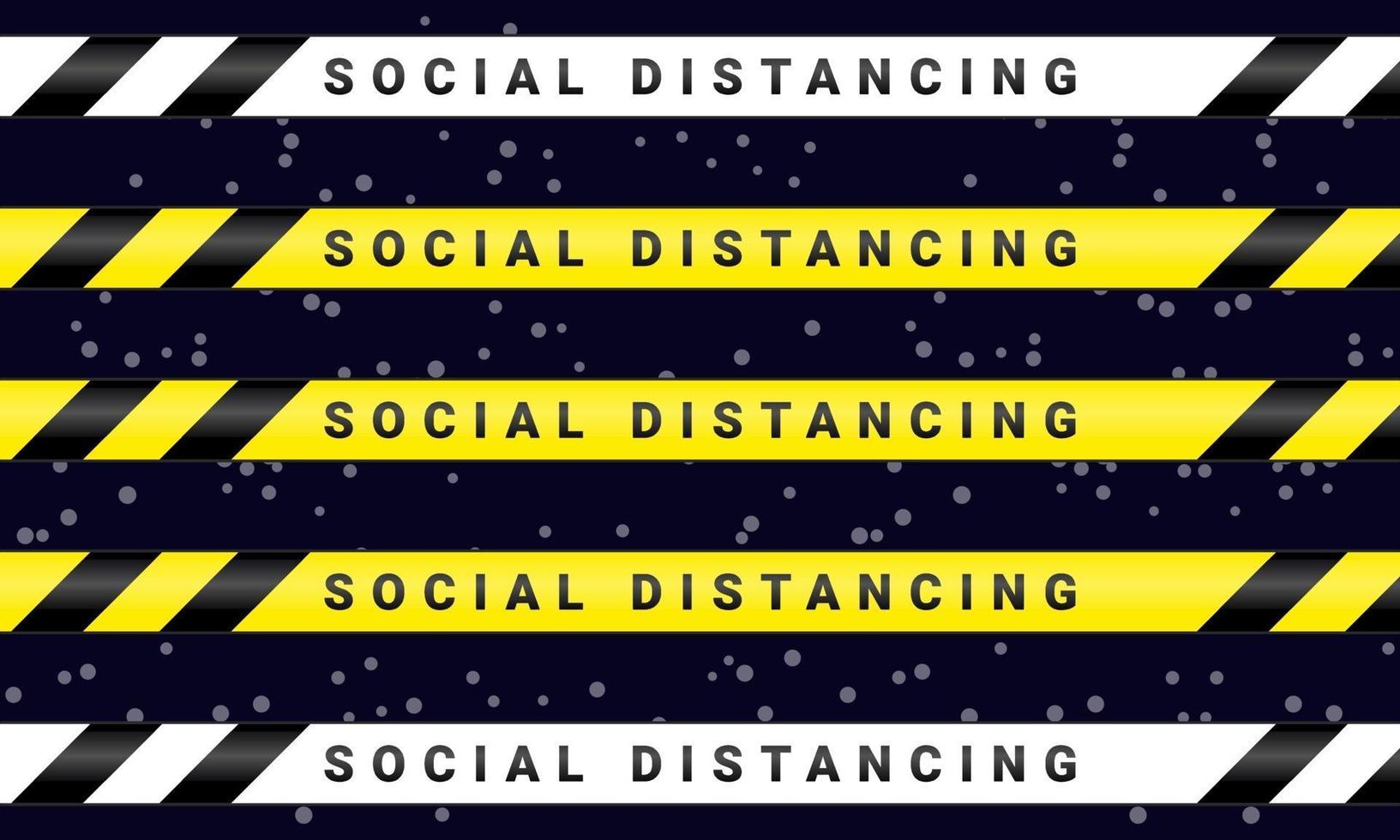 Vektorgrafik von Social Distancing Tape auf blauem Hintergrund isoliert. vektor