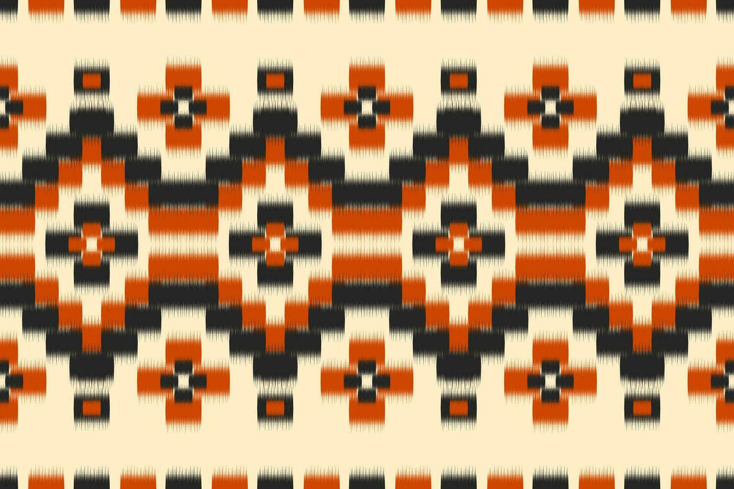 schöne Teppich-Ikat-Kunst. geometrisches ethnisches nahtloses Muster im Stammes-. Stoff im indischen Stil. vektor