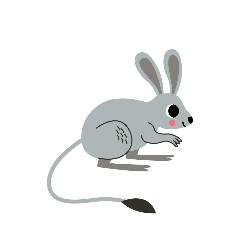 vektor illustration av söt jerboa isolerat på vit bakgrund.