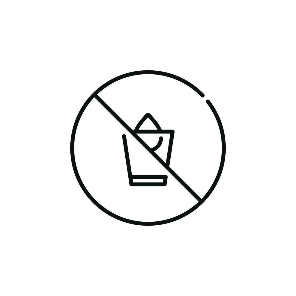 do inte dryck vatten linje ikon tecken symbol isolerat på vit bakgrund vektor