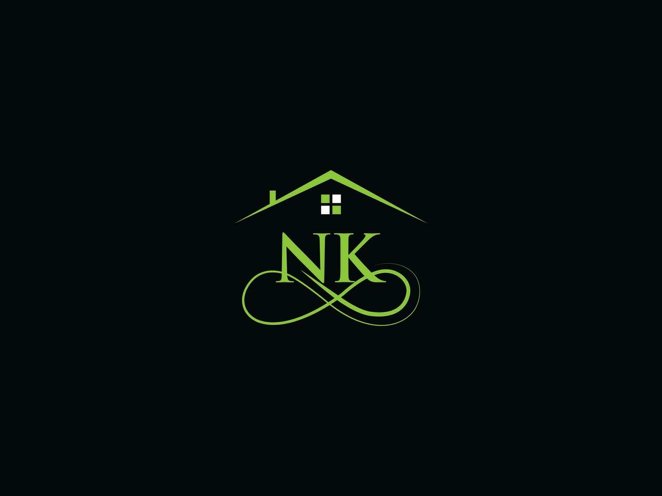 echt Nachlass nk Logo Bild, Luxus nk modern Gebäude Brief Logo vektor