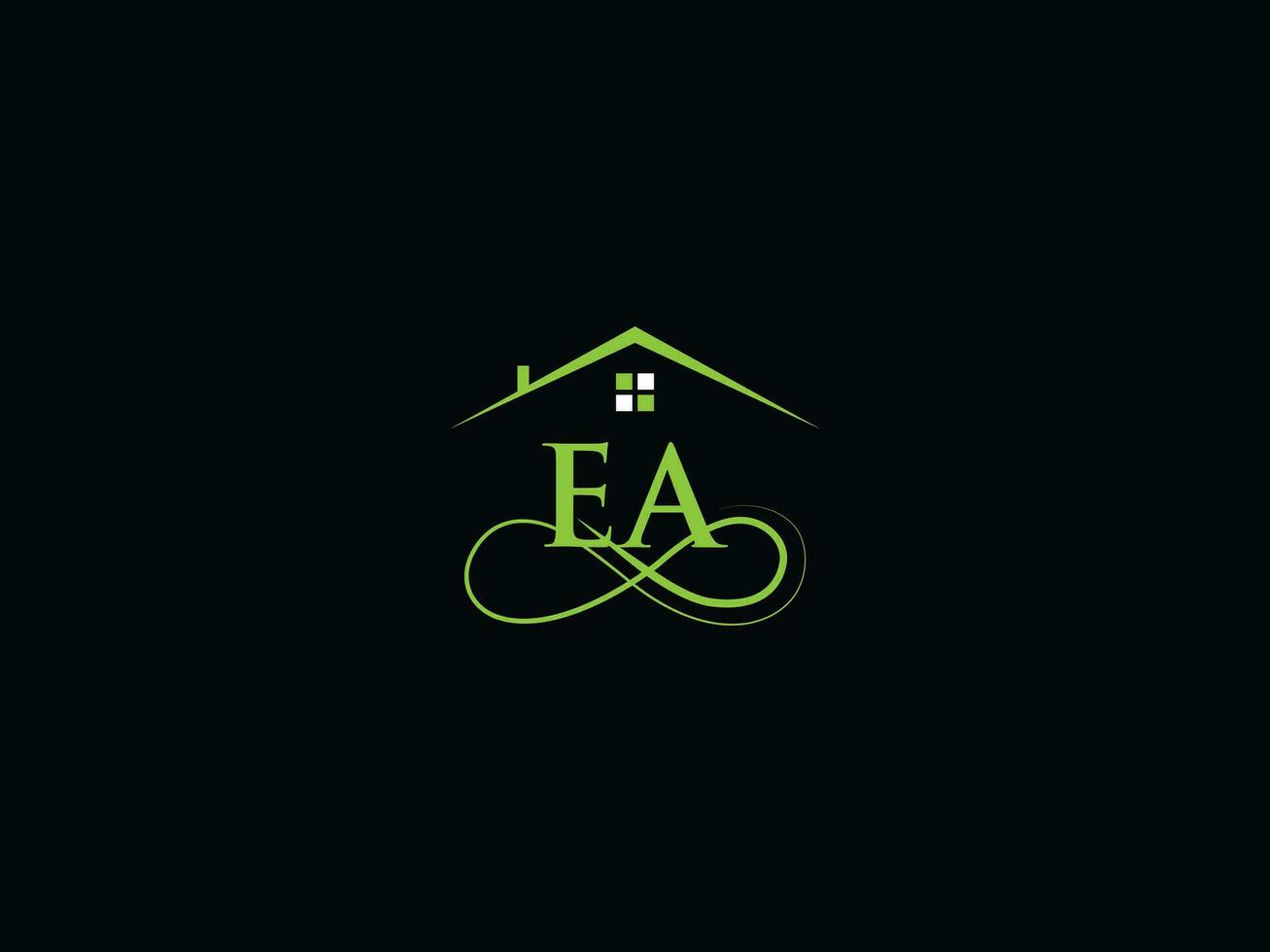 minimalistisch ea echt Nachlass Luxus Logo, modern ea Logo Symbol Design zum Zuhause vektor