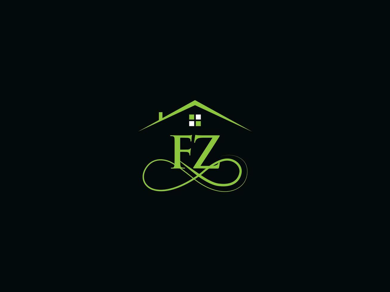 verklig egendom F Z logotyp varumärke, minimalistisk F Z byggnad lyx Hem logotyp ikon vektor